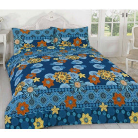 Reversible Willow Duvet Cover Set with Pillowcases, Floral Quilt Linen Bedding Sets