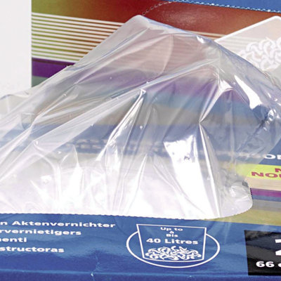 Rexel 100-Pack Plastic Waste Bags for Wide Entry Shredders 175 Litre