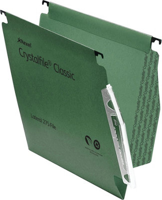 Rexel 275 Lateral Hanging Files with Tabs and Inserts, 15 mm V-base ...