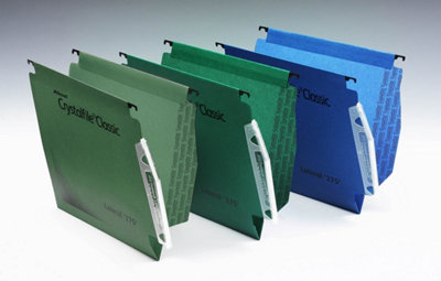 Rexel 275 Lateral Hanging Files with Tabs and Inserts, 15 mm V-base ...