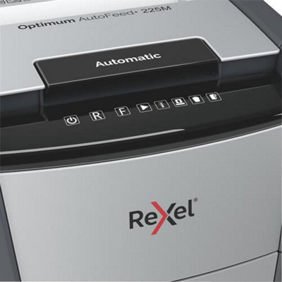 Rexel Optimum Auto Feed+ 225 Sheet Automatic Micro Cut Paper Office Shredder 60 Litre