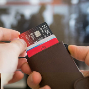 RFID Cardholder Wallet In Black Leather