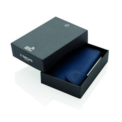 RFID Secure Cardholder Wallet Blue With Gift Box - 5