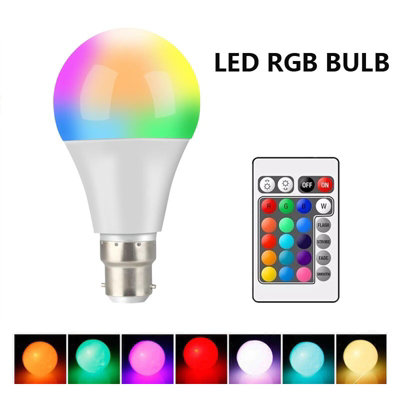 RGB bulb LED light B22 16 color change + remote control bayonet