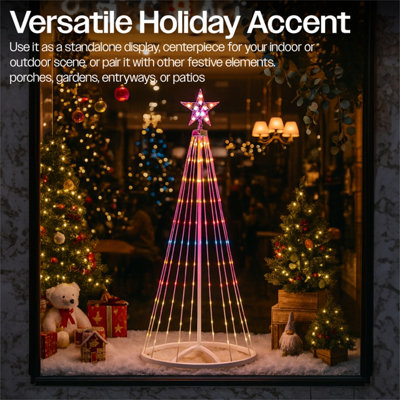 RGB LED Christmas Tree Light with Star, Remote & App Control 118 LEDs ...