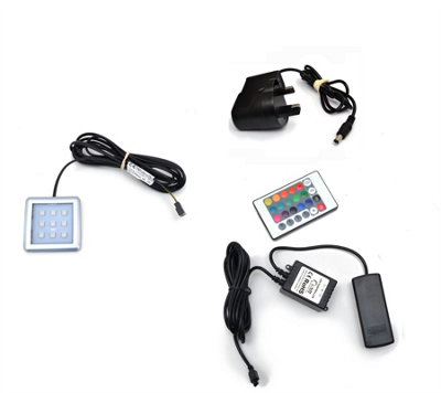 RGB LED Color Changeable Under Cabinet Shelf Down Light Square - Lights 1