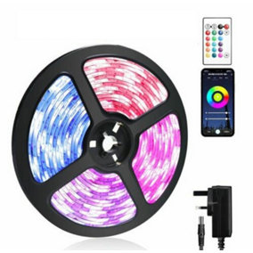 RGB LED STRIP LIGHTS,5M,Color changing by remote and app control