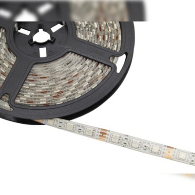 RGB LED Tape IP44 Exterior or Interior 5 Metre Strip Light Kit Colour Change 12v Plug and Play 5MRGBSL