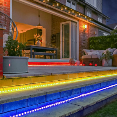 RGB LED Tape IP44 Exterior or Interior 5 Metre Strip Light Kit Colour Change 12v Plug and Play 5MRGBSL