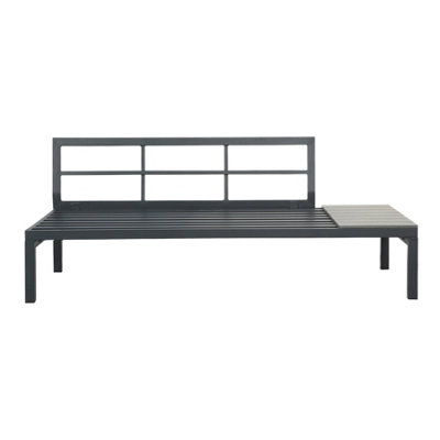 Rhea Platform Corner Sofa  4 Seater Garden Lounge Set with Table Gray