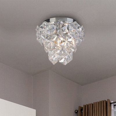 Rhia 3 Light Clear Flush Ceiling Light