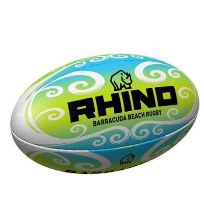 Rhino Barracuda Beach Rugby Ball Green/Blue/White (4.5)