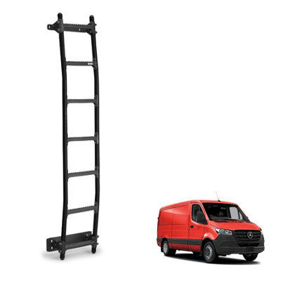 Rhino Black Van Ladder for the Mercedes Sprinter (2018+) Roof Height H1