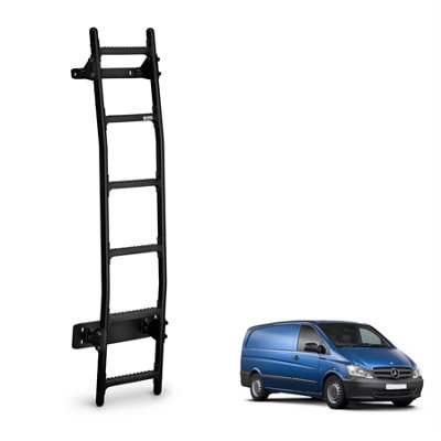 Rhino Black Van Ladder for the Mercedes Vito (2003-2014) Roof Height