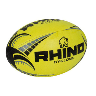 Rhino Cyclone Rugby Ball Fluorescent Yellow (5)