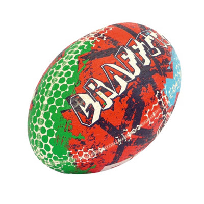 Rhino Graffiti Rugby Ball Red/Blue/Green (5)
