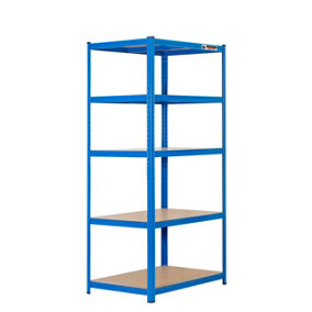 Rhino Racking Boltless Garage Shelving Unit, 180 x 90 x 60cm, Blue, Steel, 1000kg Load Weight