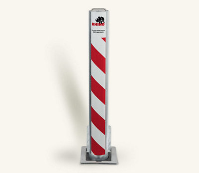 Rhino RT R8 Heavy Duty Round Galvanised Steel Telescopic Security Bollard