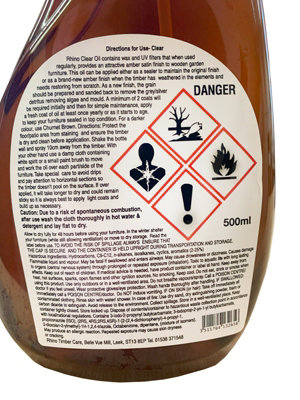 Rhino Valley Garden Furniture Timber Care 500ml Spray - L3 x W11 x H30 cm - Clear - 4