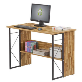 Rhodes desk with 1 shelf in walnut