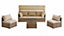 Rhodes Rattan Sun bed Garden Furniture Set Outdoor Lounge Sofa Chair Bed Table Modular, Brown