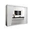 Rhomb Contemporary Mirrored 3 Sliding Door Wardrobe 9 Shelves 2 Rails White Matt (H)2000mm (W)2500mm (D)620mm