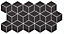 Rhombus Black Matt Geometric Patterned 100mm x 100mm Porcelain Wall & Floor SAMPLE
