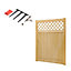 Rhombus Garden Wood Gate with Latch and Hardware Kit H 150 cm x W 120 cm