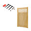 Rhombus Garden Wood Gate with Latch and Hardware Kit H 150 cm x W 90 cm
