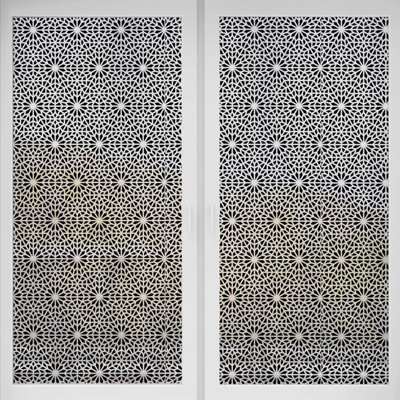 Rhombus Pattern Window Privacy Film for Glass Windows - Self-Adhesive Static Cling, No Glue, Anti-UV Window Film