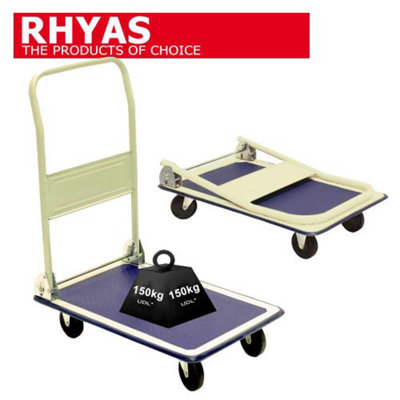 Rhyas Platform Trolley Cart Barrow 150kg Sack Truck Warehouse