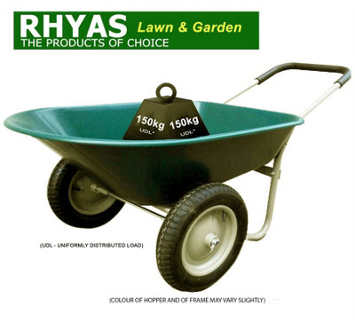 Rhyas Twin Wheel Barrow 66L UDL 150kg
