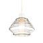 Ribbed Clear Glass Easy Fit Pendant Lighting Shade with Contemporary Design