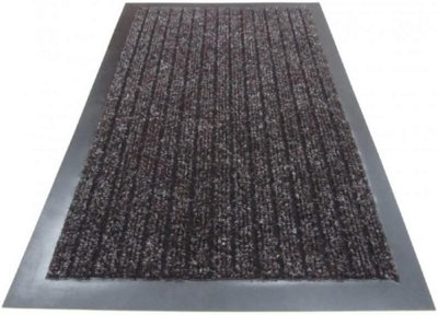Ribbed Doormats. Machine Washable Door Mat suitable Kitchen doormats, mats, washable mats, office mats (Brown, 40cm X 60cm)