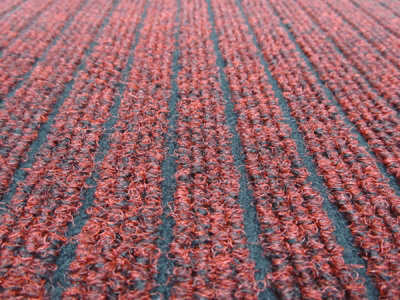 Ribbed Doormats. Machine Washable Door Mat suitable Kitchen doormats, mats, washable mats, office mats (Red, 66cm X 185cm)