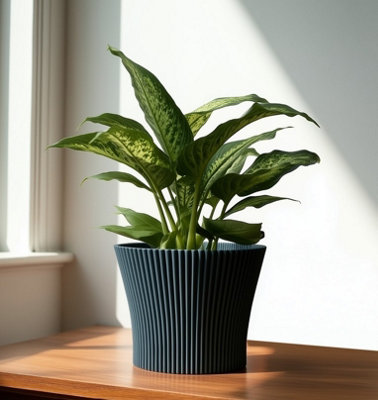 Ribbed Flower Pot Planter Indoor Outdoor Plastic Modern Multiple ...