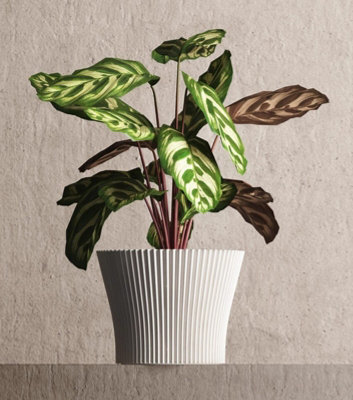 Ribbed Flower Pot Planter Indoor Outdoor Plastic Modern Multiple ...