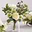 Ribbed Glass Vase - Modern Ripple Effect Vase for Fresh or Artificial Flower Stem Bouquet Arrangements - H15 x 12cm Diameter