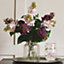 Ribbed Glass Vase - Modern Ripple Effect Vase for Fresh or Artificial Flower Stem Bouquet Arrangements - H15 x 12cm Diameter