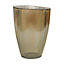 Ribbed Tall Vase - Glass - L18 x W18 x H24.5 cm - Mocha