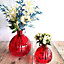 Ribbed Texture Dainty Round Glass Bud Vase - H9 cm