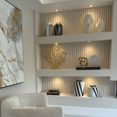 Ribbed Wall Panel - Paintable & Moisture Resistant - Panels by Sofia - Landscape - 3050mm h x 1220mm w x 18mm thick