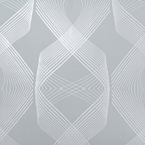 Ribbon Wave Wallpaper Glitter Shimmer Effect Non-Woven