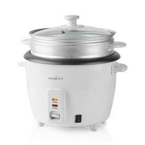 Rice Cooker & Steamer, 1.5L, for 1-6 People, with Non-Stick Coating, Keep-Warm Function & Steamer Insert