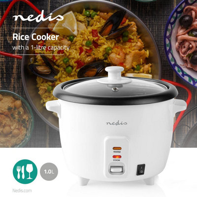 Rice Cooker & Steamer, 1L, for 1-4 People, with Non-Stick Coating, Keep ...