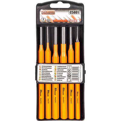 RICHMANN C5801, heavy duty chisel punch set 6 pcs, hardened in handy case