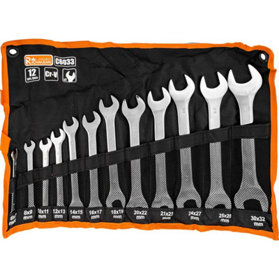 RICHMANN double open end spanner set 12 pcs, sizes 6-32mm, CrV steel (C6033)