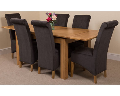 Richmond 140cm - 220cm Oak Extending Dining Table and 6 Chairs Dining ...