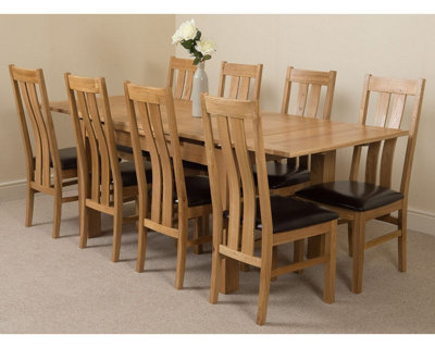 Richmond 140cm - 220cm Oak Extending Dining Table and 8 Chairs Dining Set with Princeton Chairs