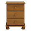 Richmond 3 Drawer Bedside in Pine (Package of 2.)
